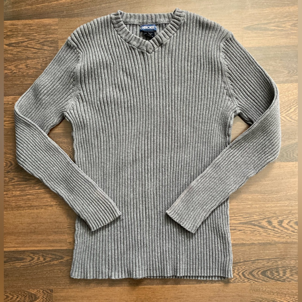 Cherokee V-Neck Ribbed Sweater- Women’s L